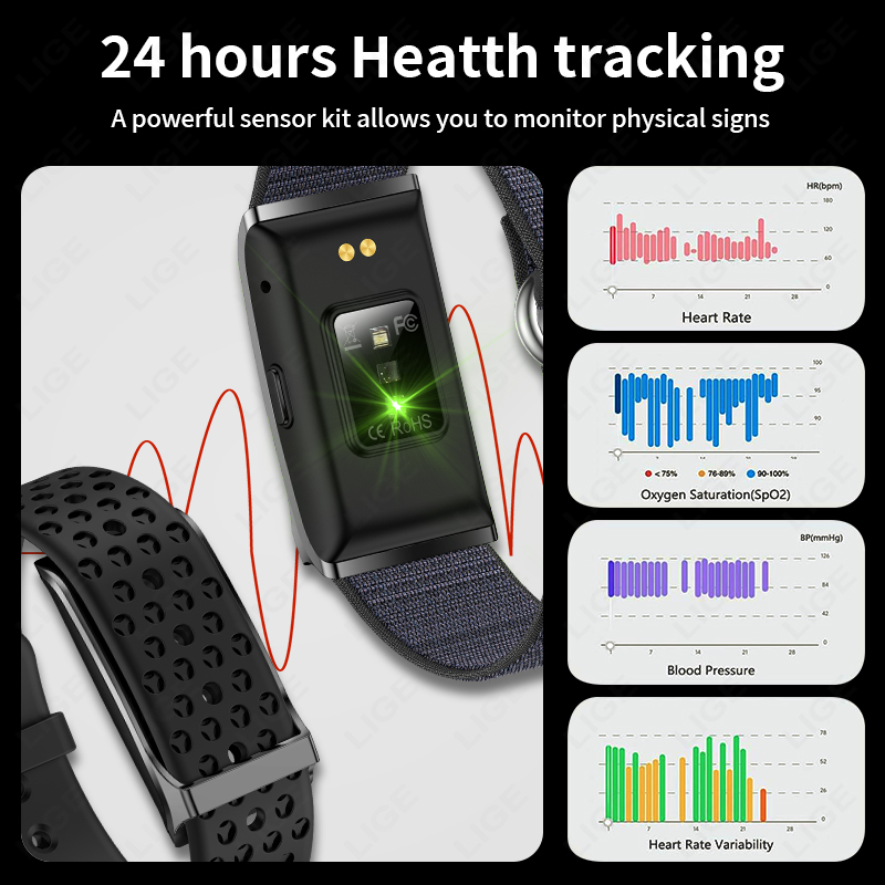 LIGE Smart Watch Heart Rate Bl - огляд і ціна Fall Detection Watch