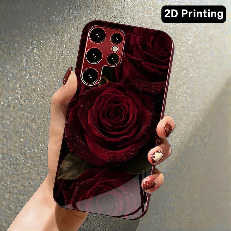 Glass phone case with dark red - огляд і ціна Samsung Galaxy S24