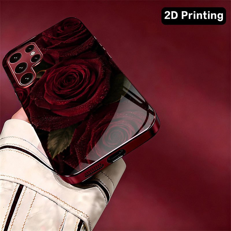 Glass phone case with dark red - огляд і ціна Samsung Galaxy S24